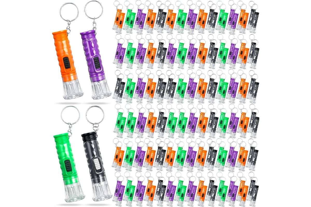 mini Halloween flashlights; non-candy trick or treat ideas to hand out for kids or adults