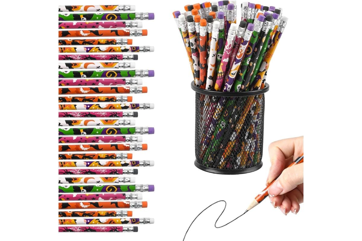 Halloween pencils; non candy trick or treat ideas for kids