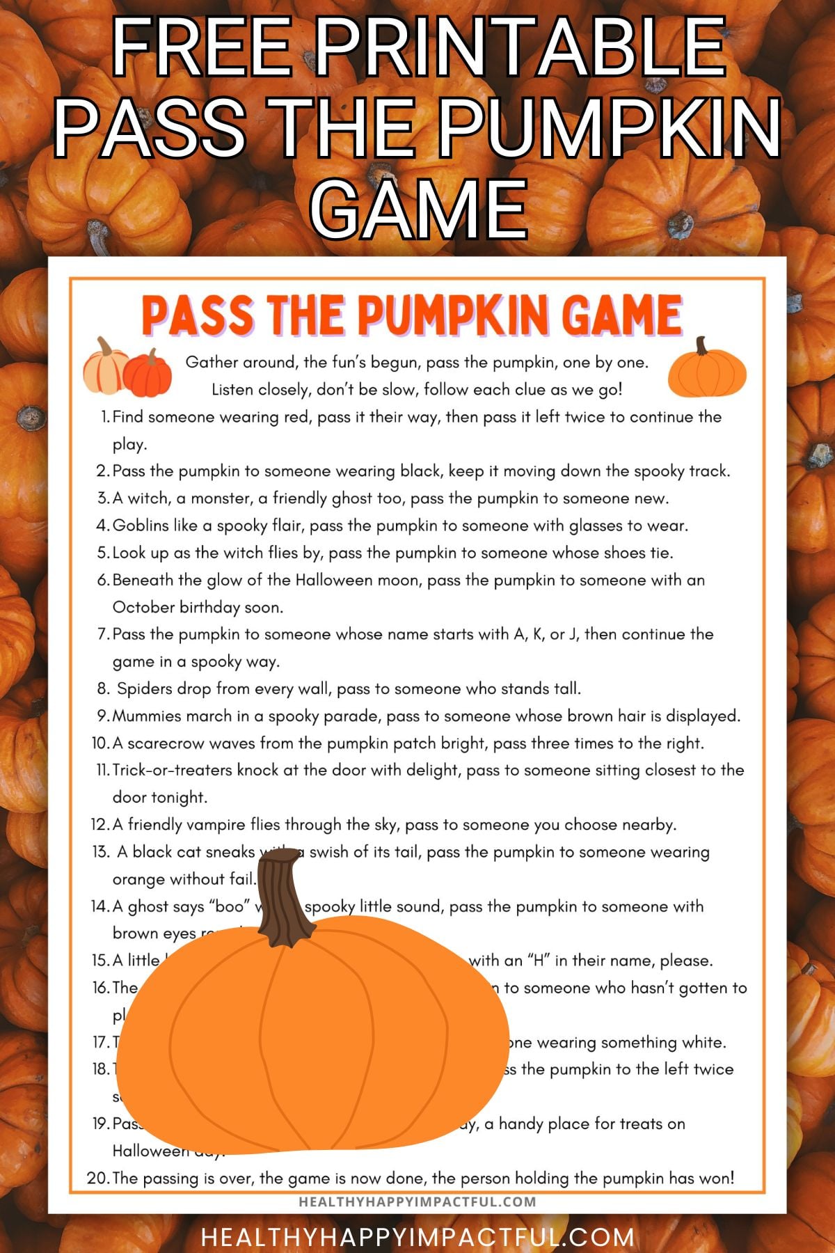 pass the pumpkin game for kids and adults free printable