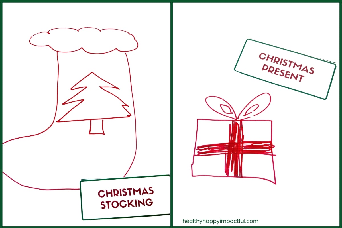 Christmas sketch and guess drawing examples