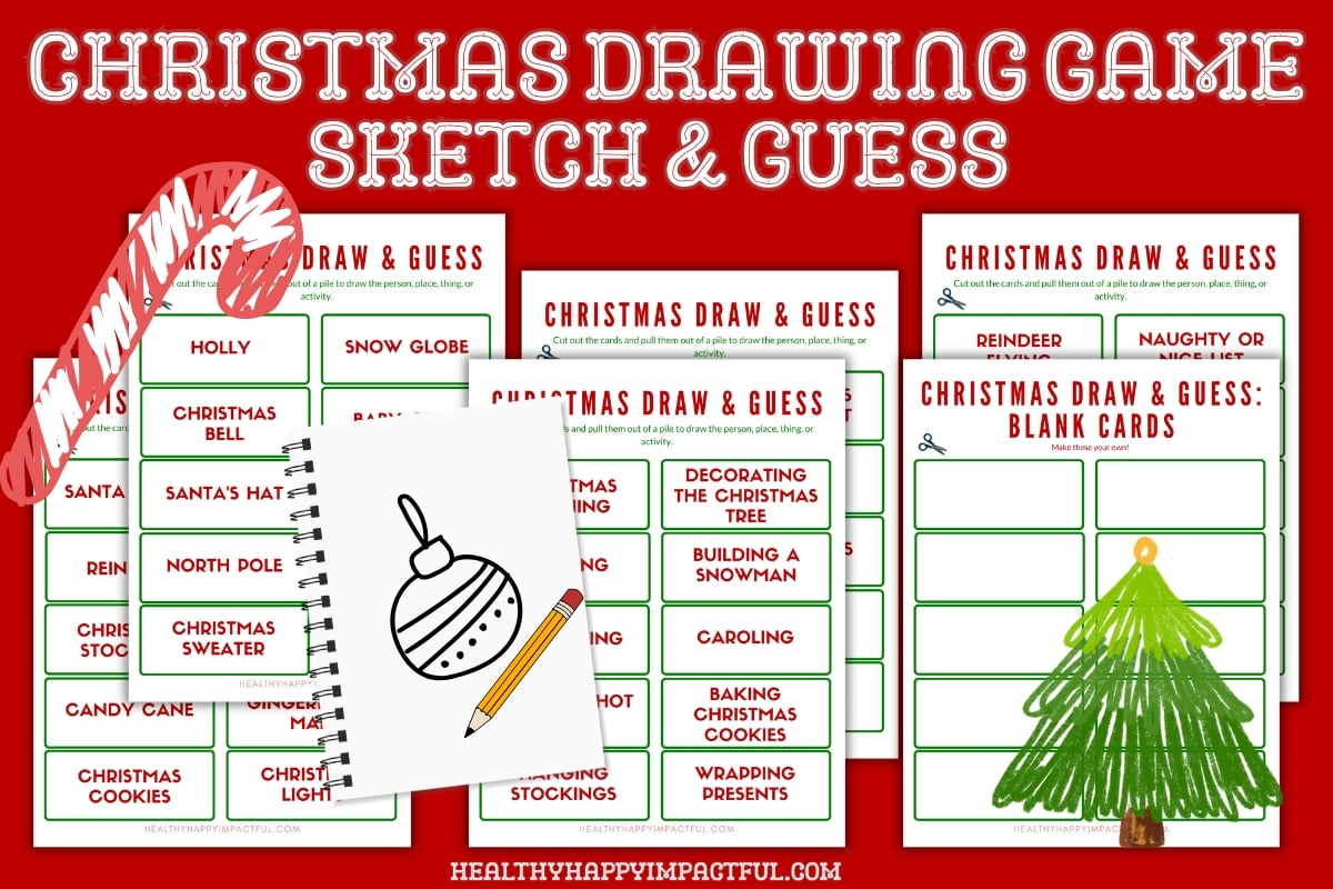 Christmas Drawing Game Sketch & Guess Christmas Party Game