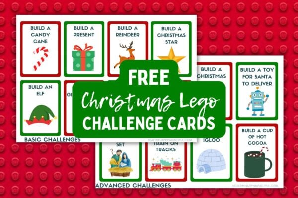 Christmas lego challenge cards free printable