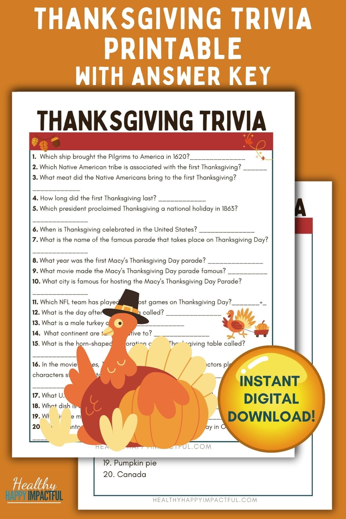 Thanksgiving trivia printable