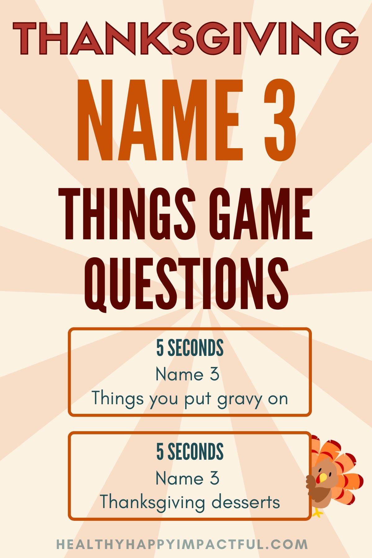 5 second games rules; thanksgiving edition