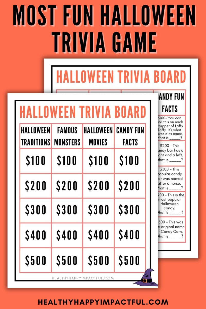 Halloween jeopardy game free printables