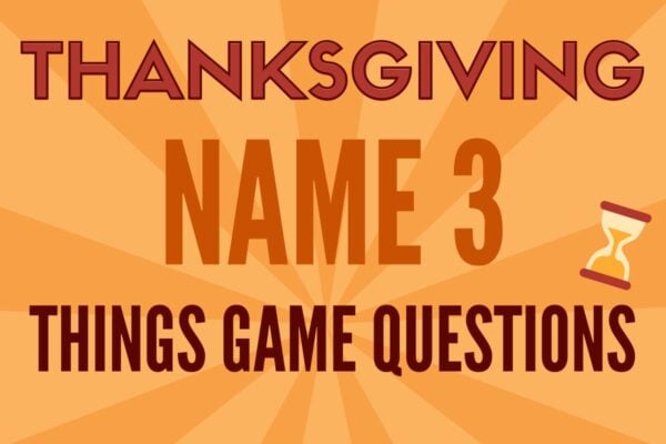 Thanksgiving fall Name 3 Things Game