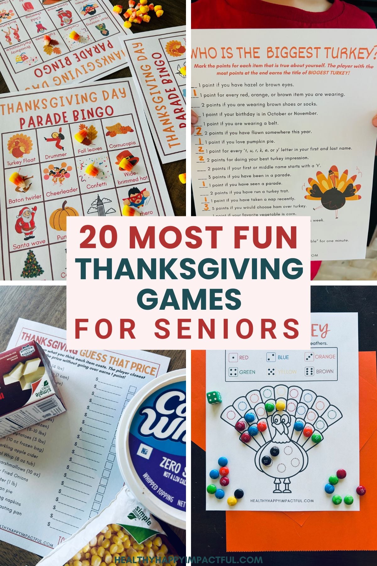 Thanksgiving games for senior living, nursing homes, older adults with their families
