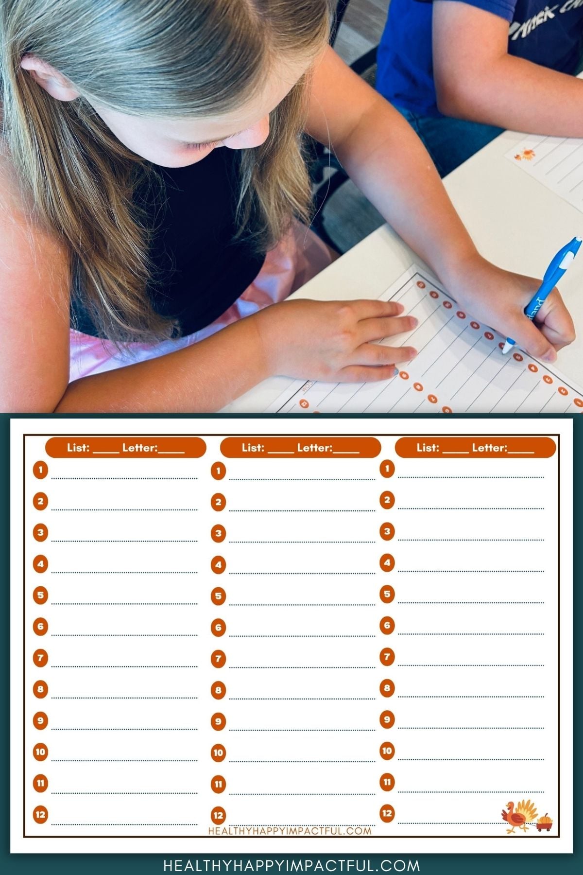 free printable Thanksgiving Scattergories pdf lists