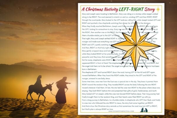 christmas left right nativity game story