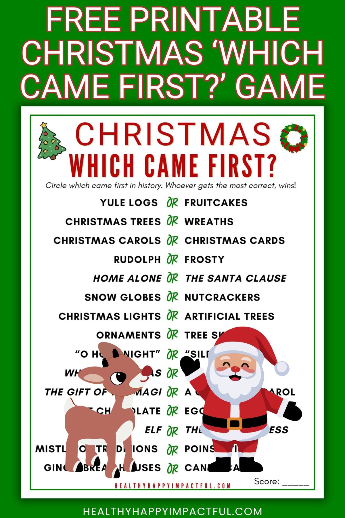 christmas which came first trivia game free printable