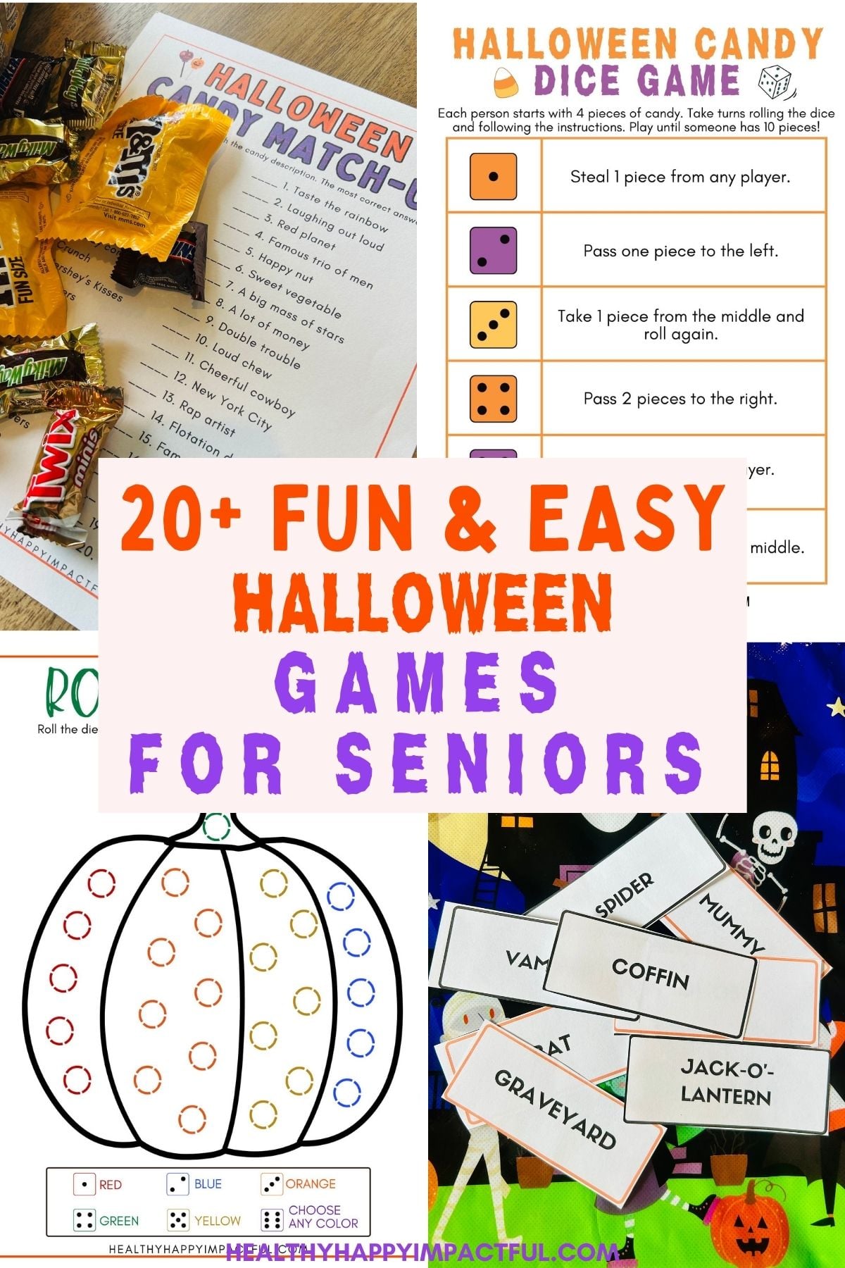 Halloween games for nursing homes, senior living community, seniors, older adults