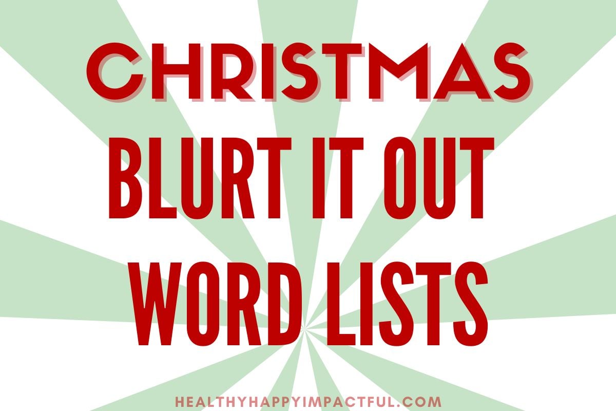 Christmas outburst word lists