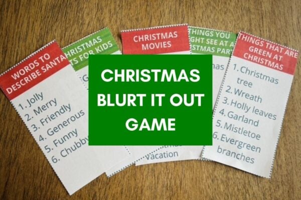 Christmas outburst game; blurt it out