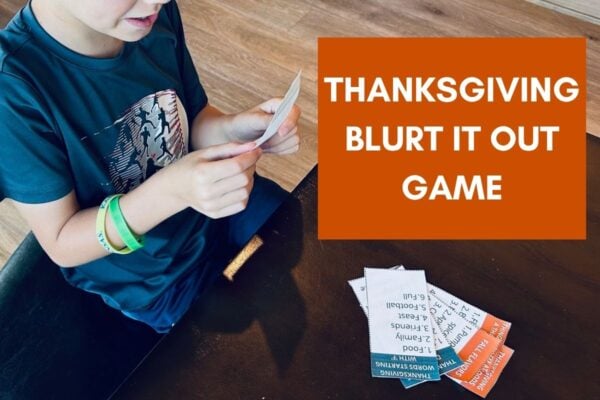 Thanksgiving blurt it out game; outburst