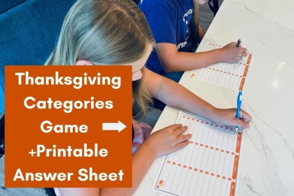 Thanksgiving categories game