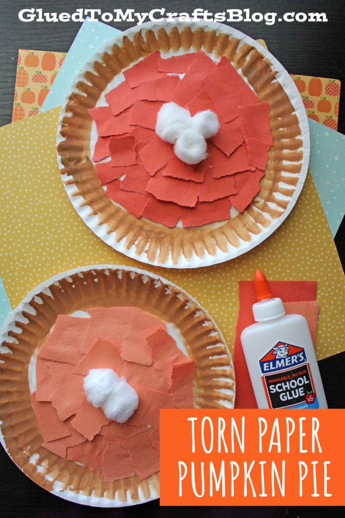 pumpkin pie torn paper craft
