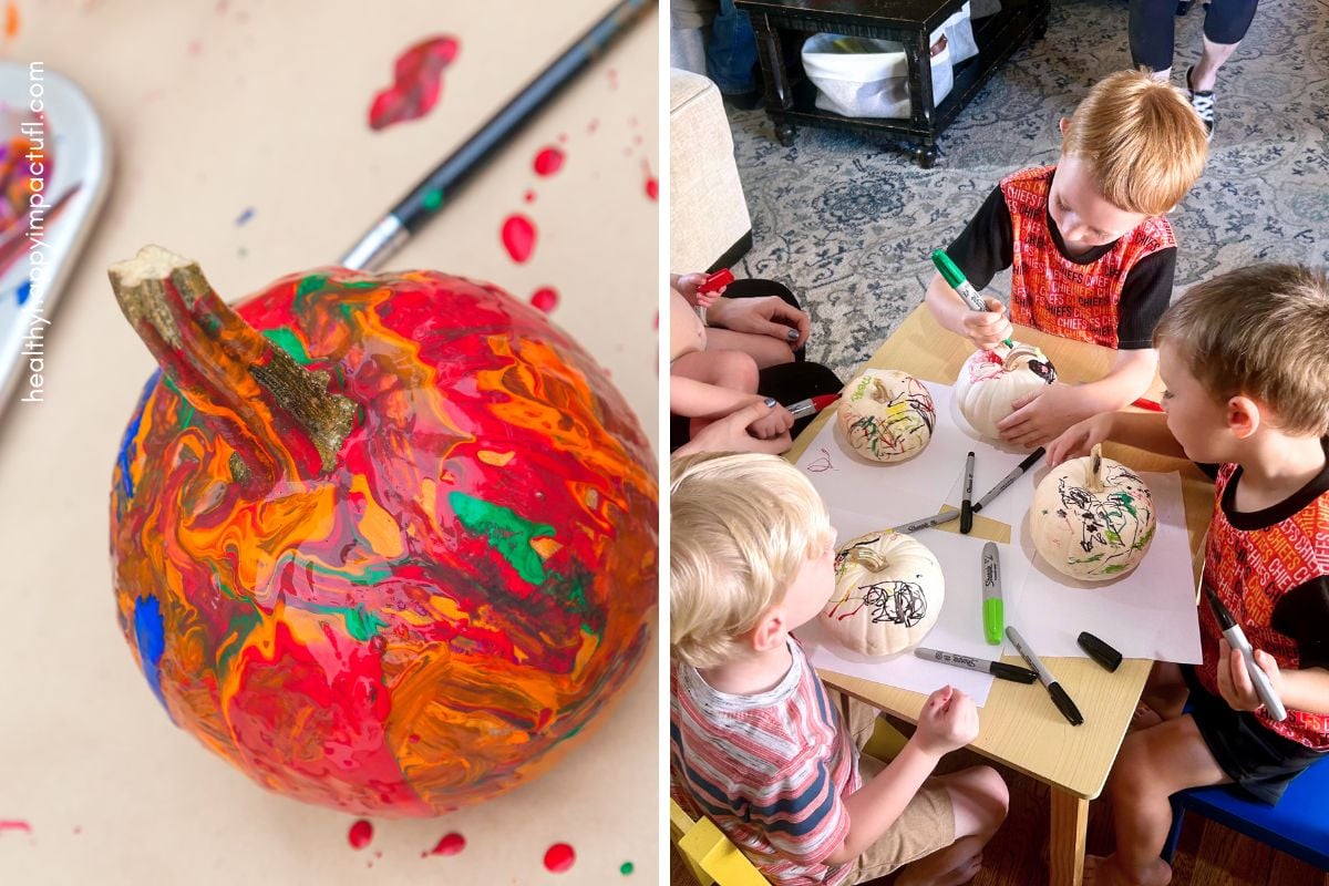 painting pumpkins thanksgiving craft