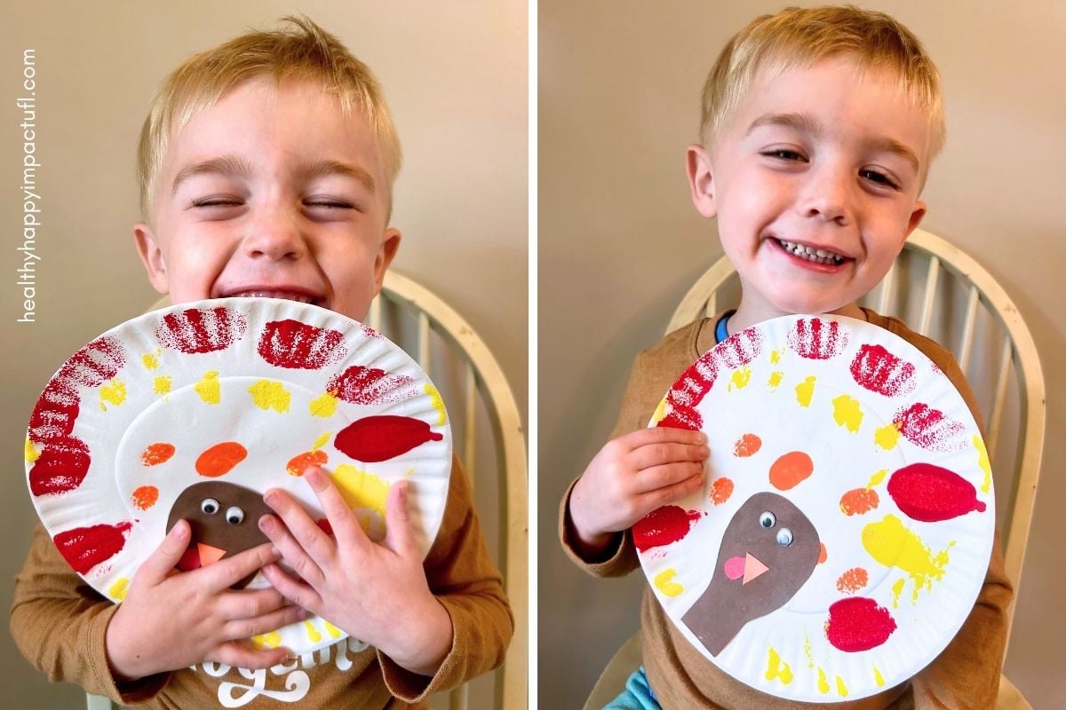 kids thanksgiving craft turkey plate