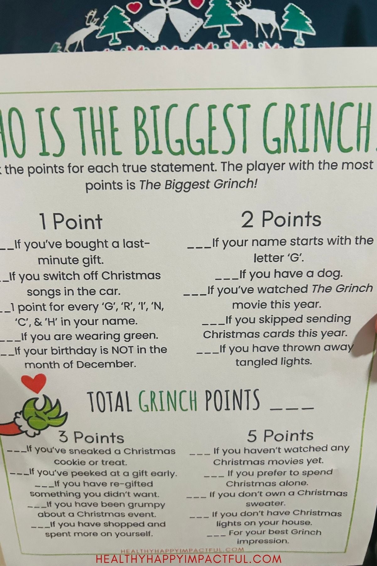 Christmas game printable