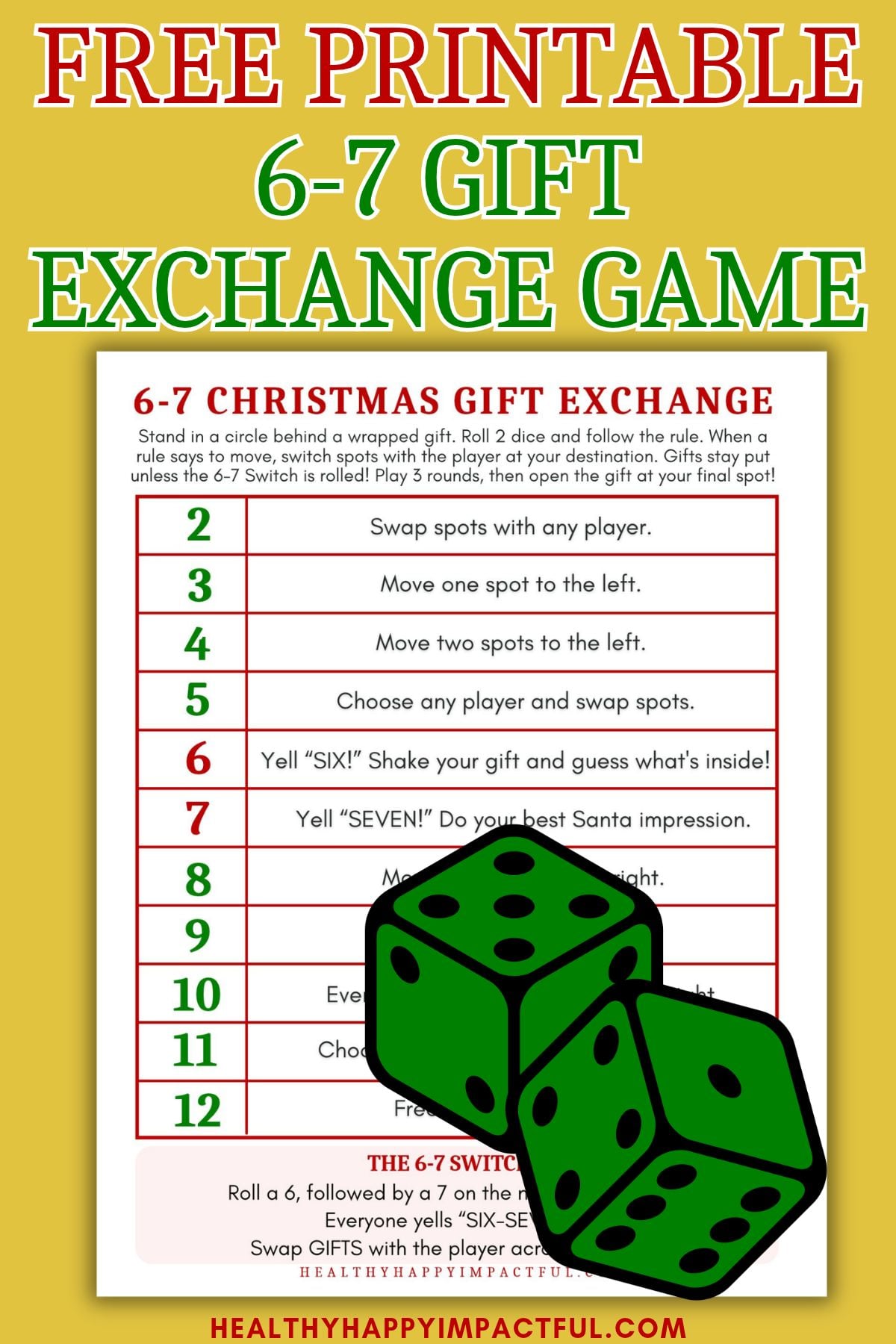 6-7 Christmas dice gift exchange game ideas