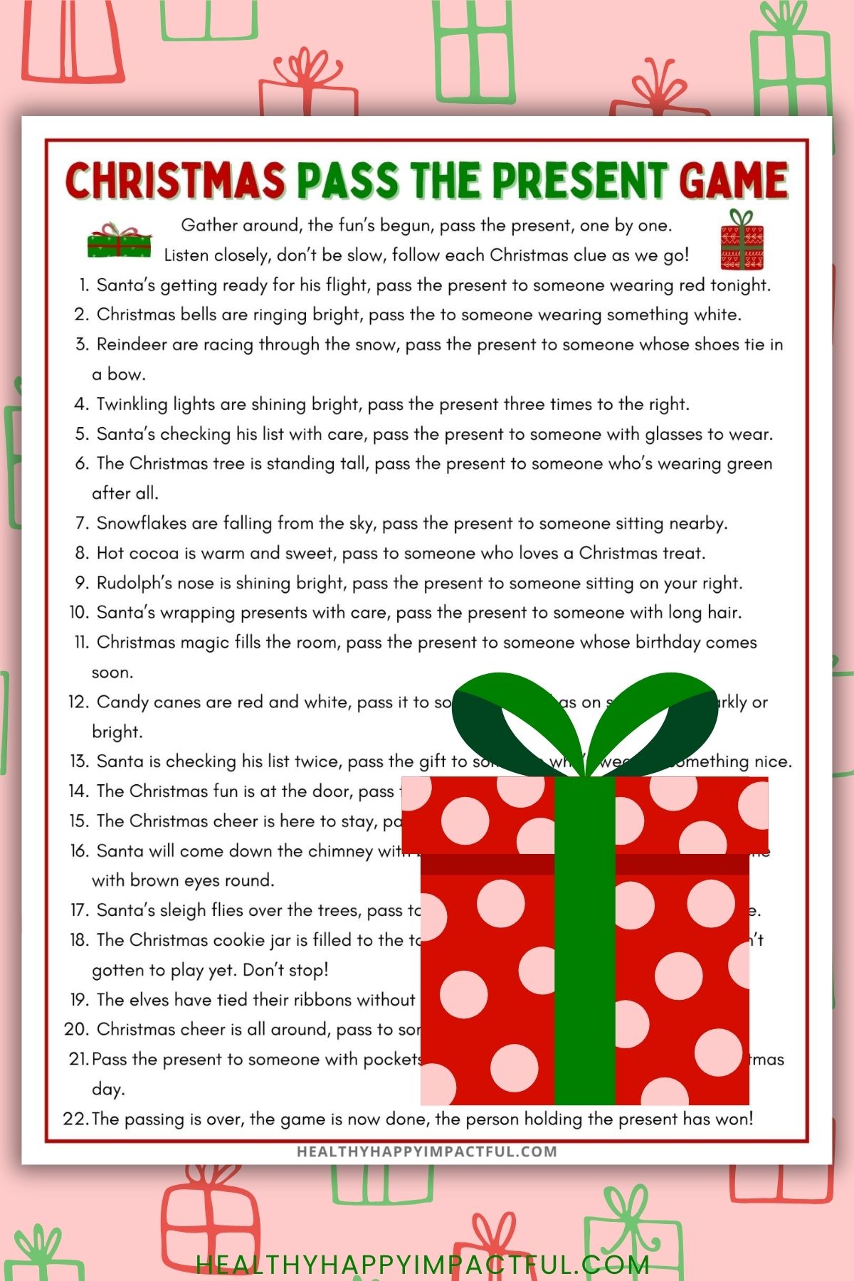 Christmas pass the gift game