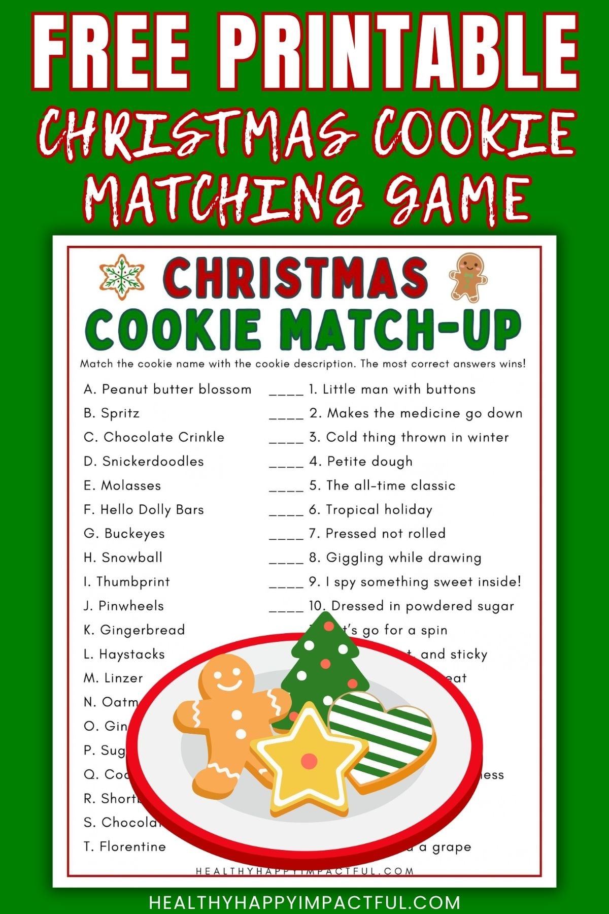 Christmas cookie matching game