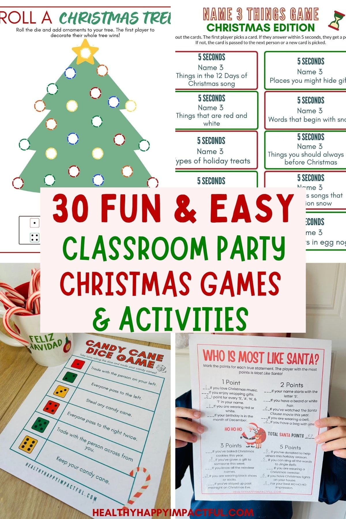Christmas classroom games and activities for middle school; preschool; kindergarten