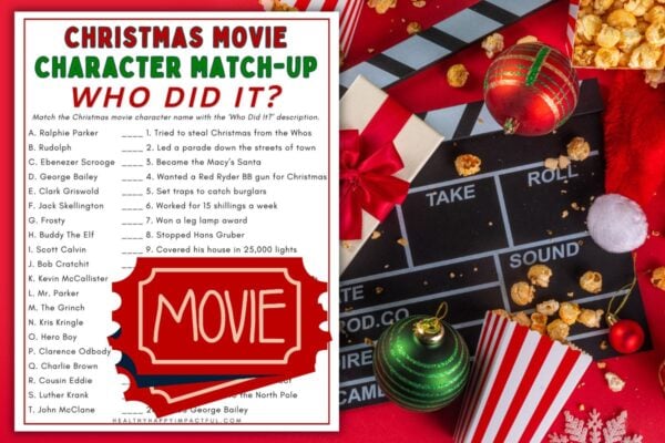 Christmas character movie match up