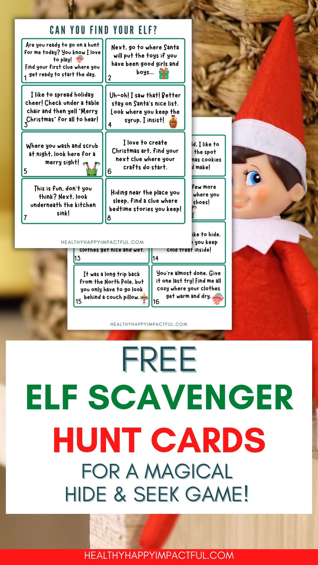 elf on the shelf scavenger hunt ideas; riddles. clues