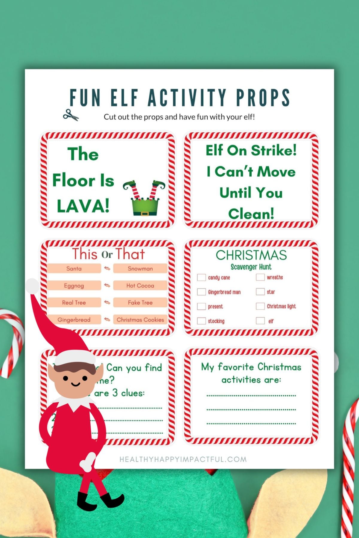 fun elf activity props and printables