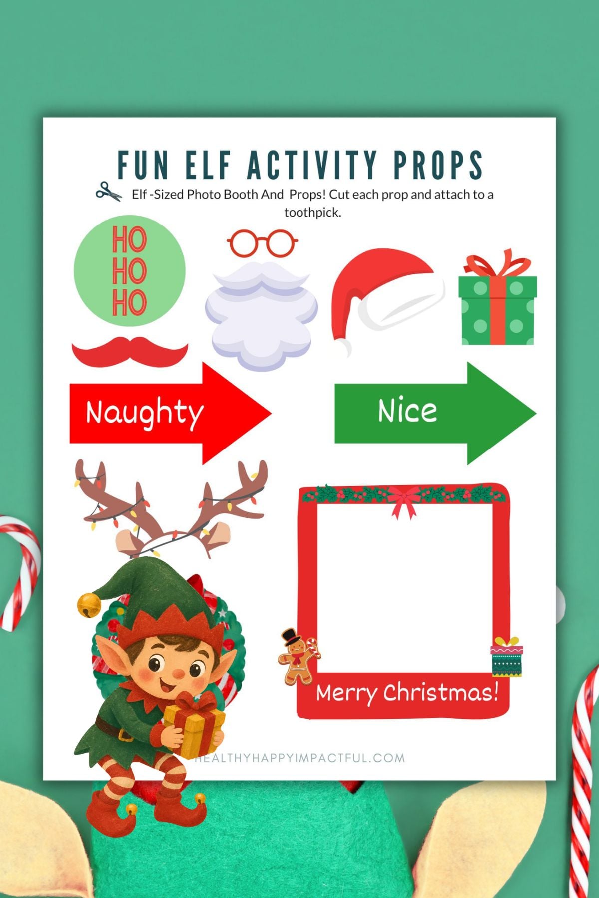 elf photo booth props