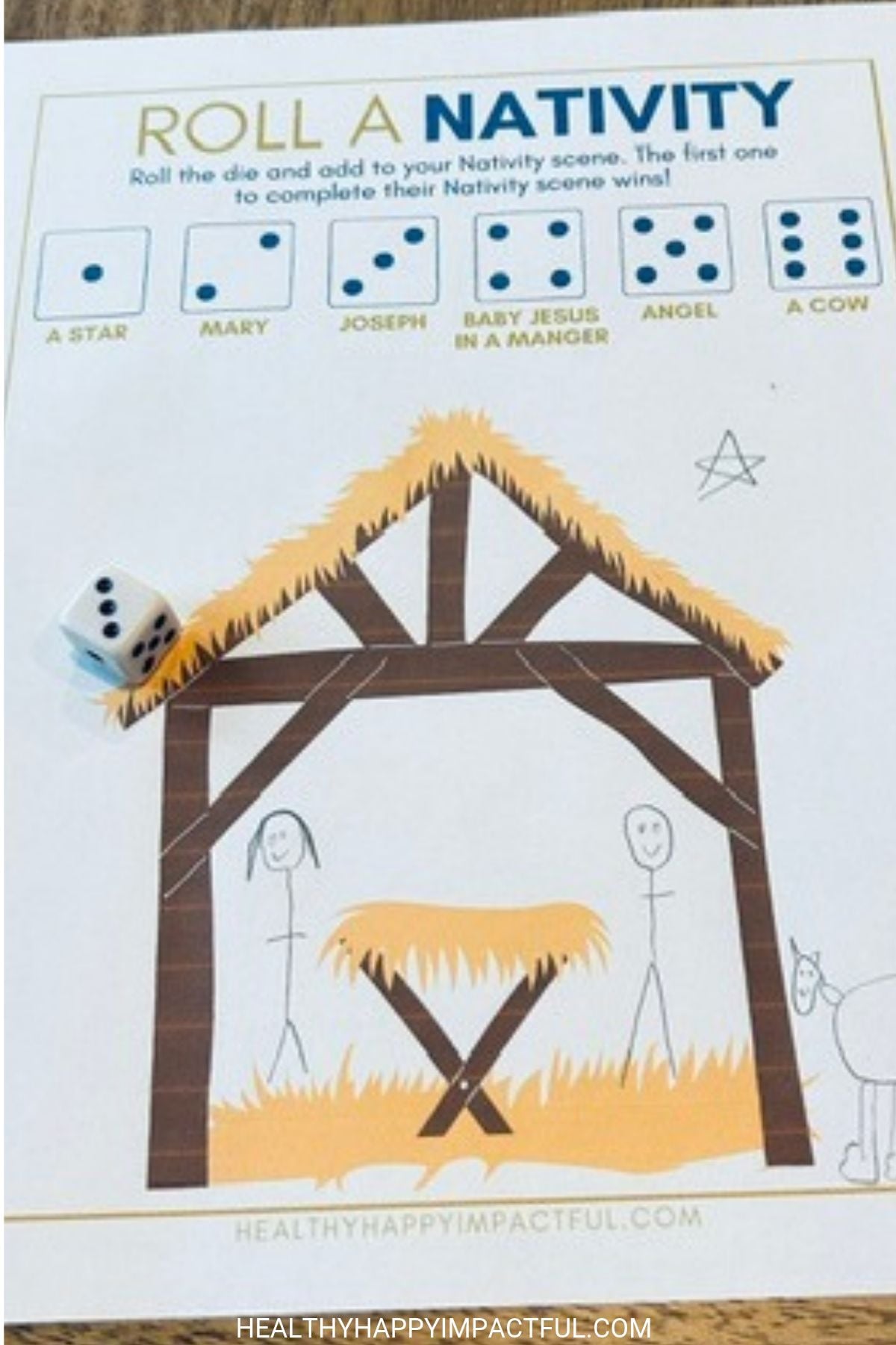Christmas dice games idea free printable