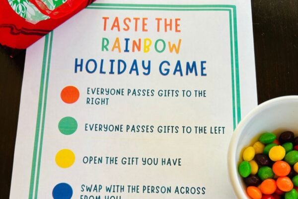free printable gift exchange game with candy